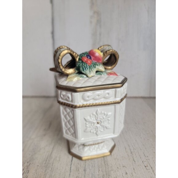 Fitz Floyd trinket box snowy Woods snowflake vintage home decor - Picture 5 of 9